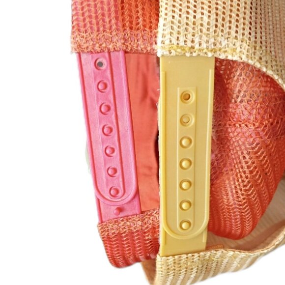 Roxy Girls Trucker Hat 8-16 Green Suede & Orange Mesh Snapback Cap - Picture 9 of 9